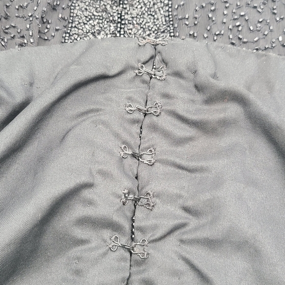 RARE! Vintage 1980s Stenay Black Beaded 100% Silk Evening Jacket -Stunning! - Picture 9 of 13